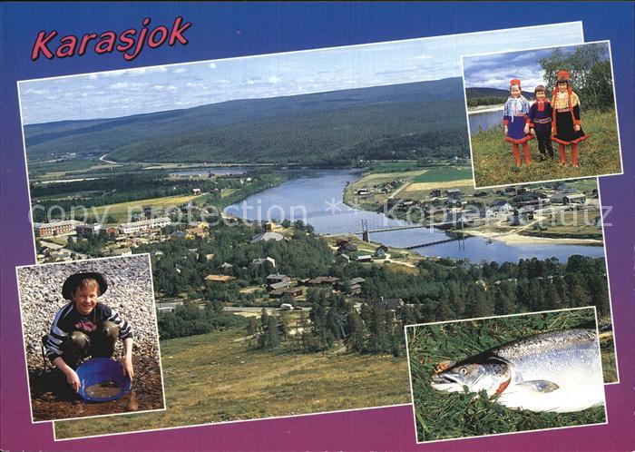 Karasjok Panorama Kinder Trachten Fisch