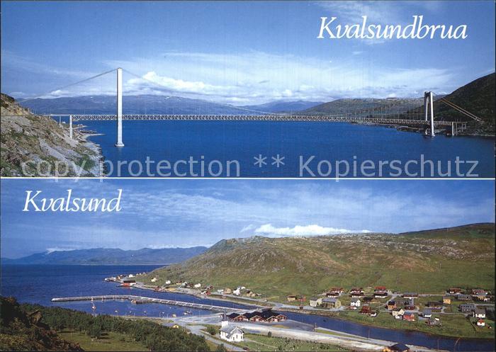 Kvalsund Panorama Hafen Kvalsundbrua Haengebruecke