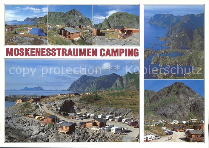 A Lofoten Moskenesstraumen Camping Kueste Fliegeraufnahme