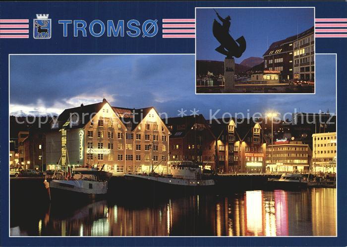 Tromsø Kveldsstemning ved havna Hafen Nachtaufnahme