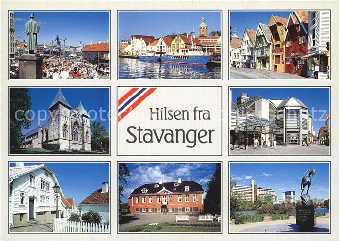 Stavanger Ortsmotive Denkmal Statue Gebaeude Kirche