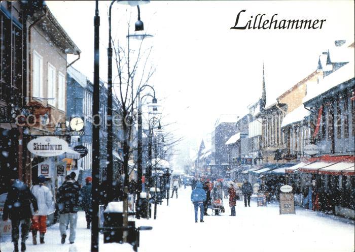 Lillehammer Fussgaengerzone im Winter