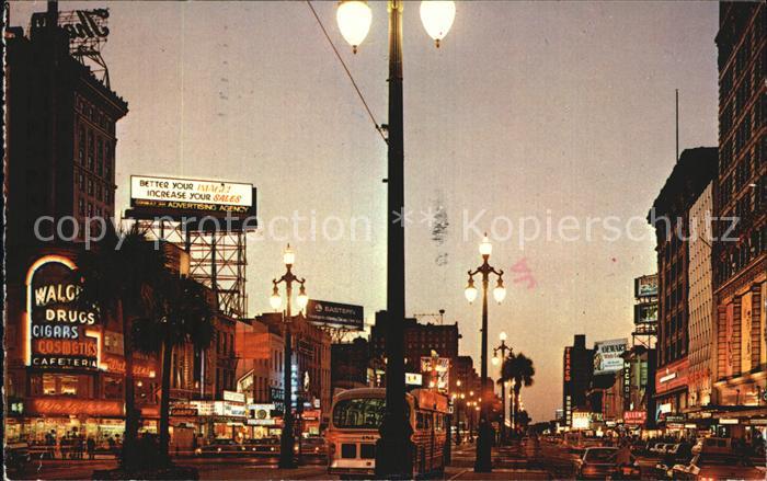 New Orleans Louisiana Canal Street at night
