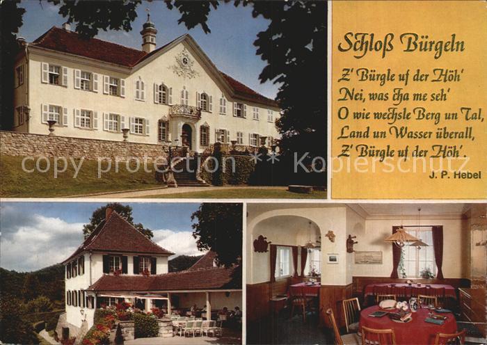 Kandern Schloss Buergeln Cafe Restaurant Gedicht J.P. Hebel