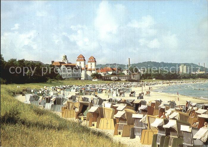Binz Ruegen Strand Blick zum Kurhaus