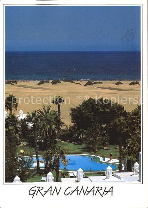 Gran Canaria Dunas Hotelanlage Swimming Pool Duenen Strand Meerblick
