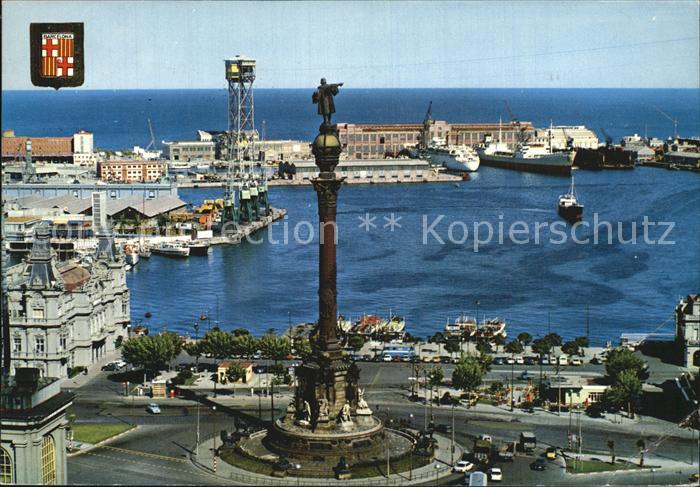 Barcelona Cataluna Christoph Kolumbus Denkmal Hafen