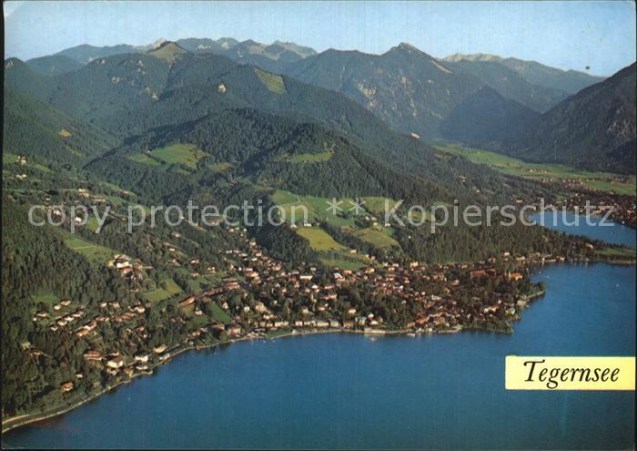 Tegernsee Bayern mit Baumgarten und Brecherspitz Fliegeraufnahme