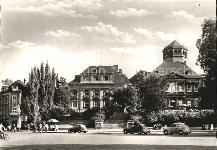 Bayreuth Blick vom Luitpoldplatz zum Gontardhaus und Schlosscafe Metropol