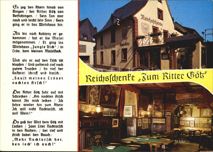 Kroev Mosel Reichsschenke Zum Ritter Goetz Gedicht Goetz von Berlichingen