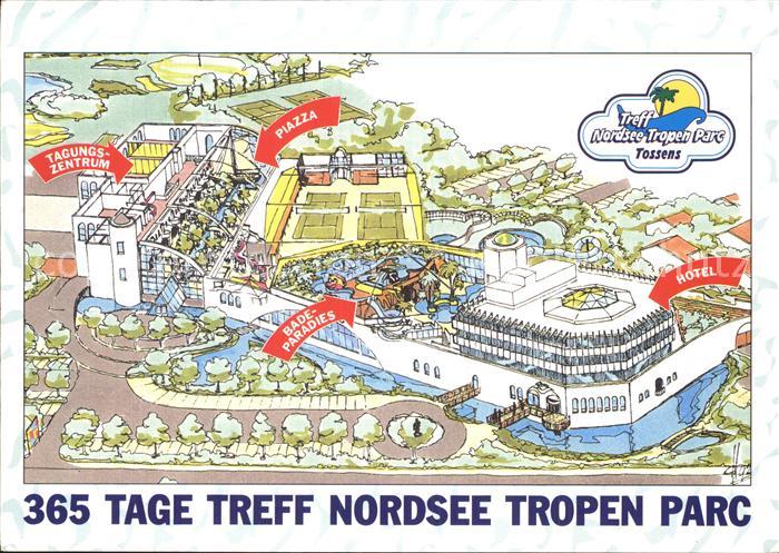 Tossens Nordseebad 365 Tage Treff Nordsee Tropen Parc Ferienpark Illustration