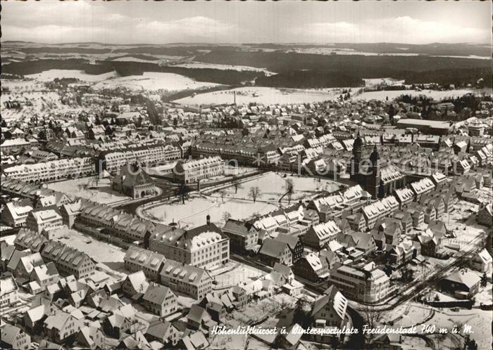 FREUDENSTADT BW Luftaufnahme Winter Hoehenluftkurort Zentrum