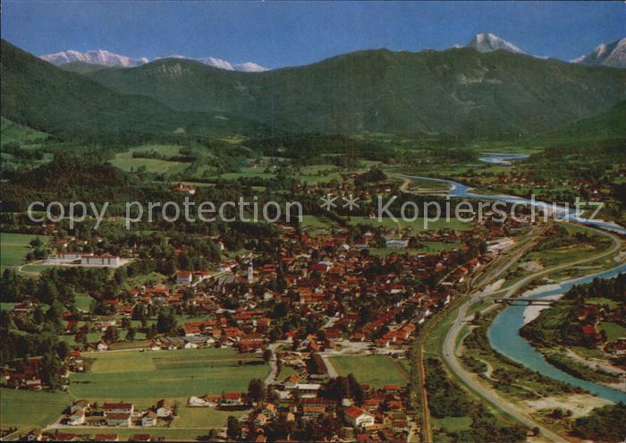 Lenggries Luftaufnahme Isar Alpen