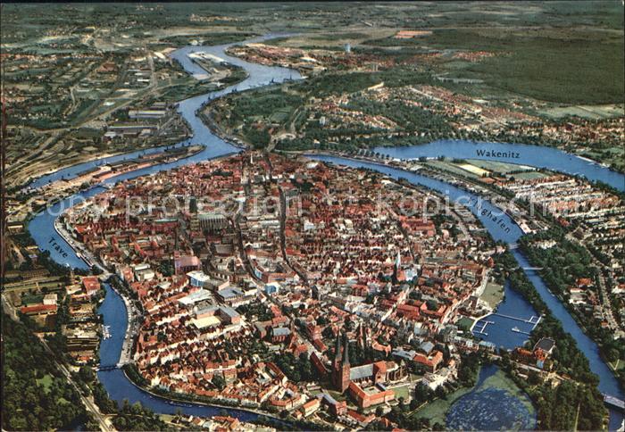 LueBECK  CITY Luftaufnahme Klughafen Trave