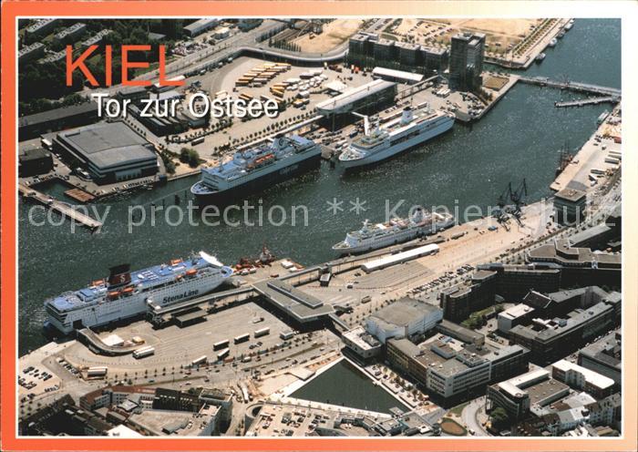 KIEL  CITY Luftaufnahme Hafen Faehrschiffe