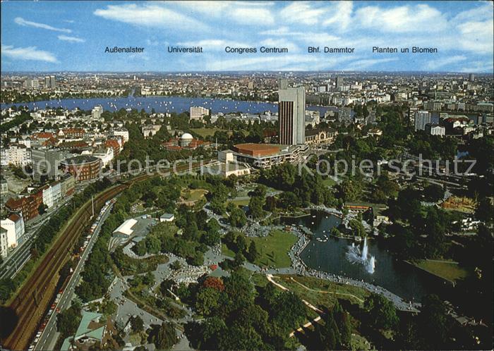 HAMBURG  CITY Luftaufnahme Planten Blomen Universitaet Aussenalster Dammtor