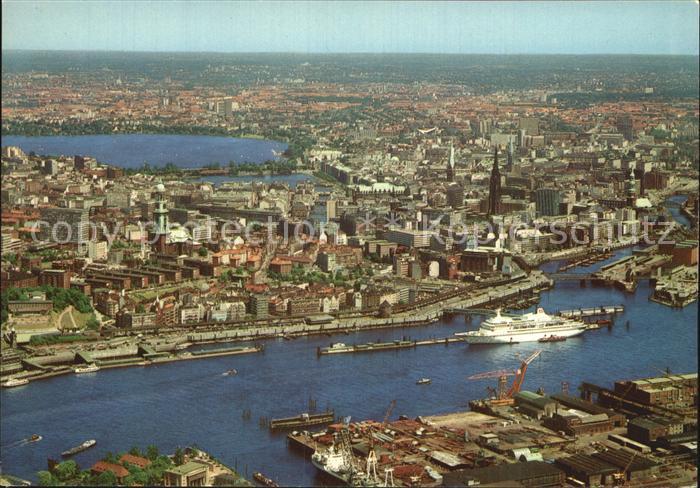 HAMBURG  CITY PanoramaLuftaufnahme Hafen Stadt