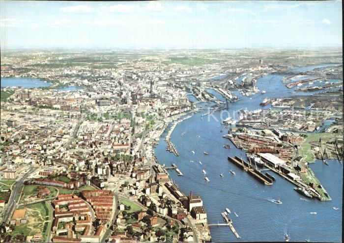 HAMBURG  CITY StadtgebLuftaufnahmeiet Hafen