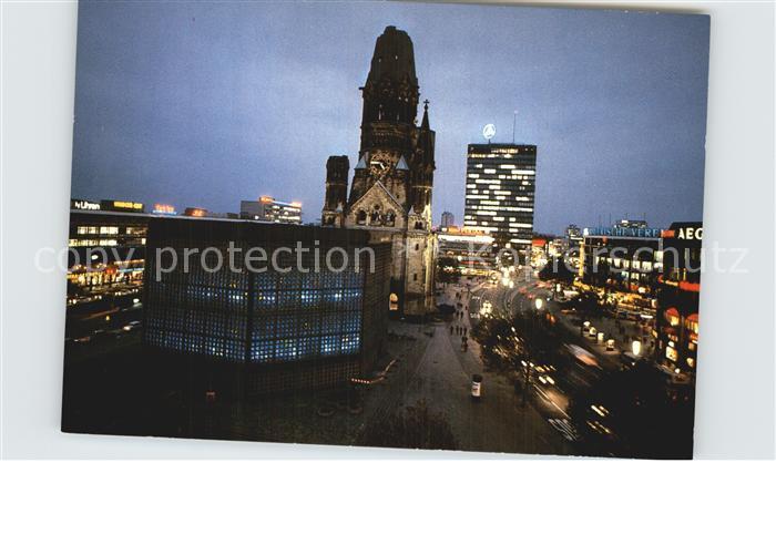 BERLIN  CITY Kaiser Wilhelm Gedaechtniskirche Nachtaufnahme