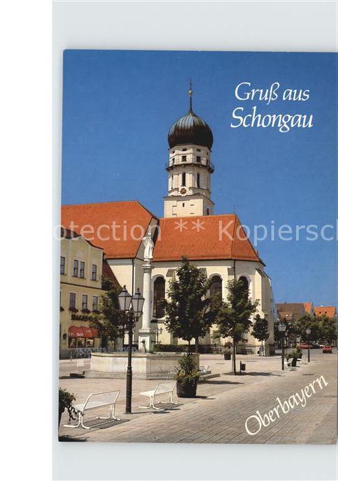 Schongau Marktplatz Brunnen Kirche