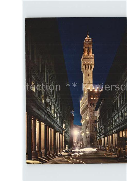Firenze Florenz Palazzo Vecchio e Galleria Uffizi notturno