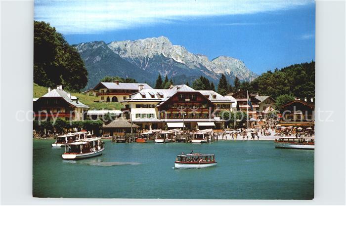 Schoenau Koenigssee Seeplatz am Koenigsee mit Untersberg Berchtesgadener Alpen