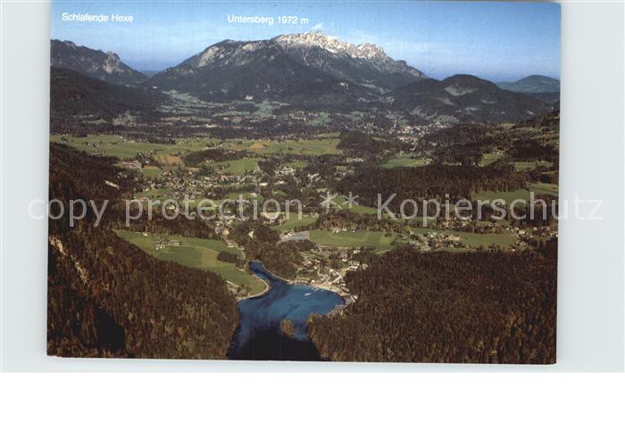Schoenau Koenigssee Blick zum Untersberg Berchtesgadener Alpen Fliegeraufnahme