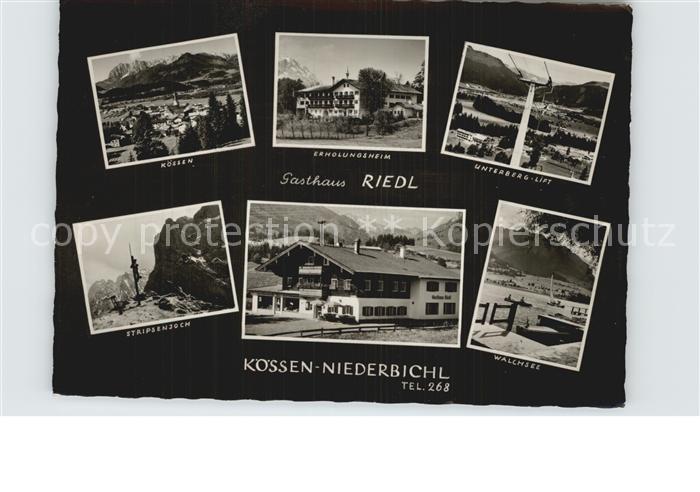 Niederbichl Koessen Gasthaus Riedl Erholungsheim Unterberg Lift Walchsee Stripse
