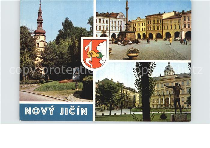 Novy Jicin Neutitschein Kirche Platz Brunnen Gebaeude Statue