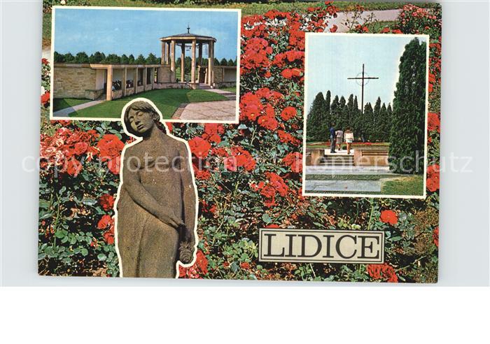 Lidice Park Mahnmal Massengrab Rosenbeet Skulptur