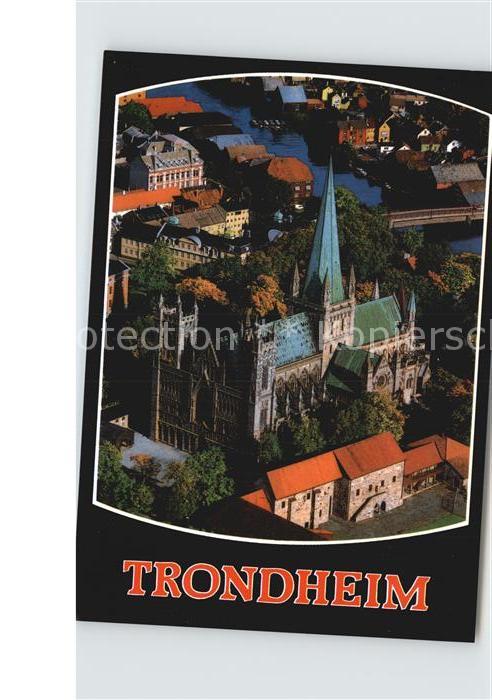 Trondheim Nidarosdomen Nidaros Kathedrale Fliegeraufnahme