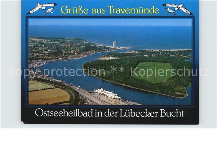 Travemuende Ostseebad Ostseeheilbad in der Luebecker Bucht Fliegeraufnahme
