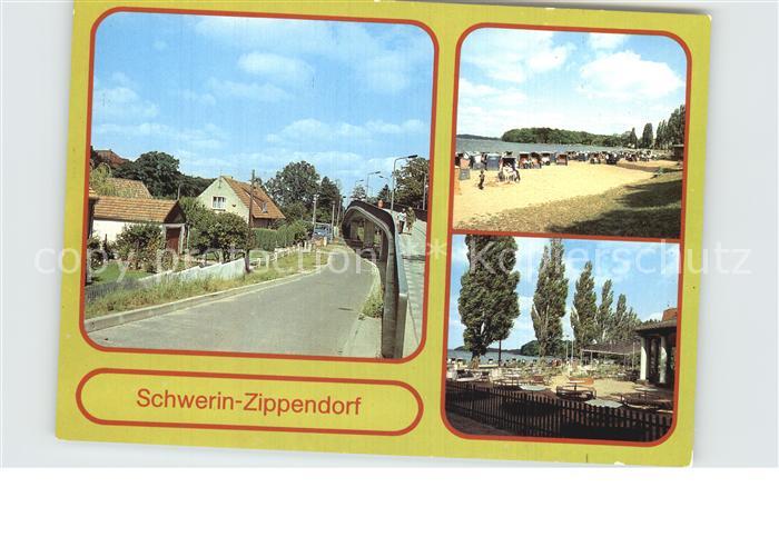 Zippendorf Fussgaengerbruecke Strandbad Pavillon
