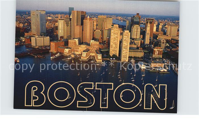 Boston Massachusetts Skyline aerial view