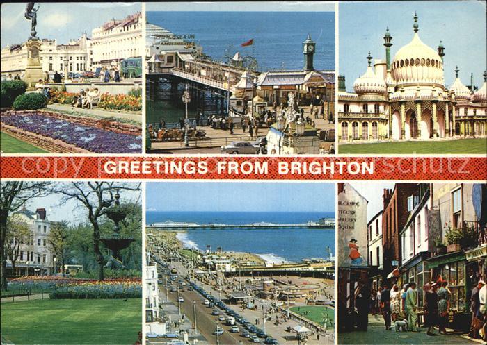 Brighton East Sussex Schloss Park Seebruecke Teilansicht