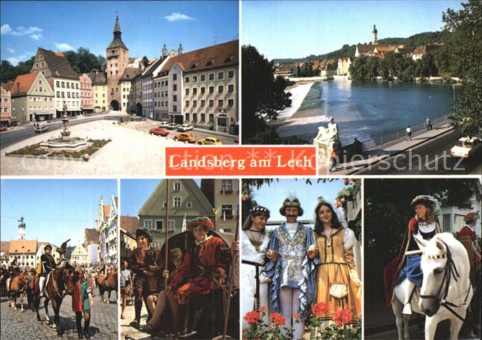 Landsberg Lech Hauptplatz Marienbrunnen Karolinenbruecke Historisches Reuthenfes