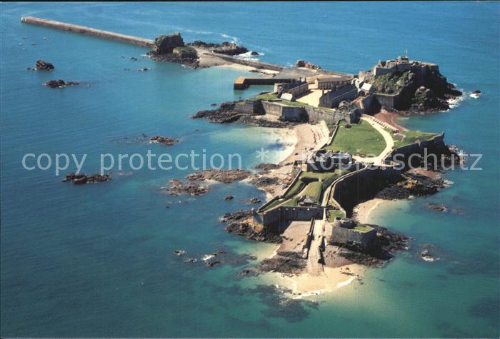 Jersey United Kingdom Fliegeraufnahme Sankt Aubin's Bay