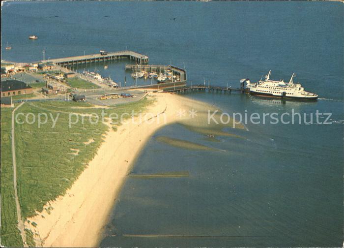 List Sylt Fliegeraufnahme Hafen und Daenemark Faehre