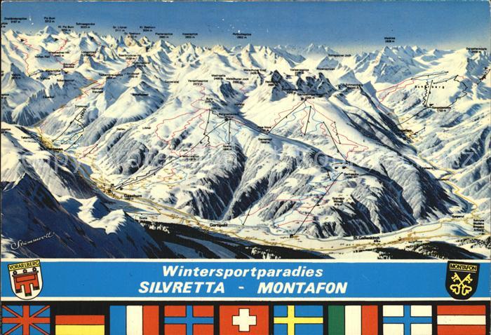 Schruns Vorarlberg Wintersportparadies Silvretta Montafon uebersichtskarte Skige