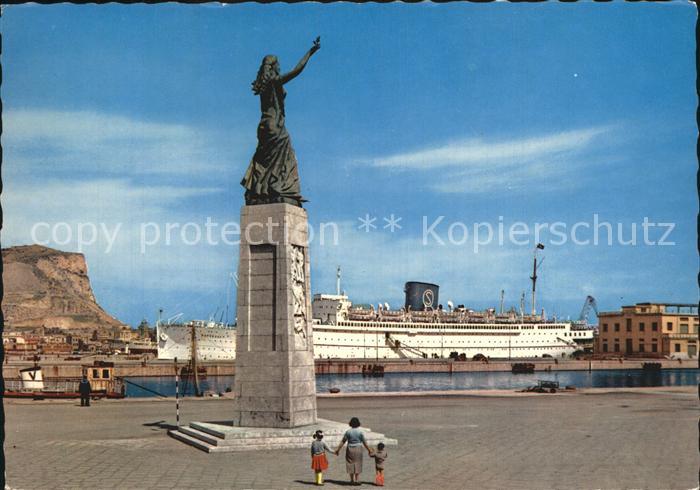 Palermo Sicilia Il Porto Monumento Denkmal Hafen Passagierschiff