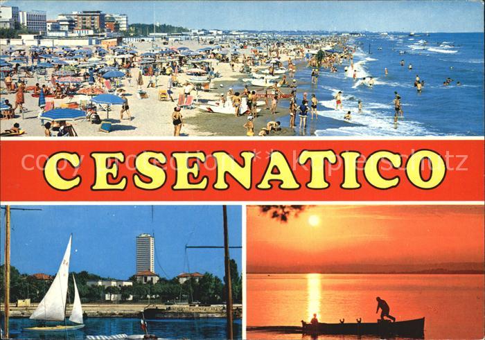 Cesenatico Strand Hotels Segeln Sonnenuntergang am Meer