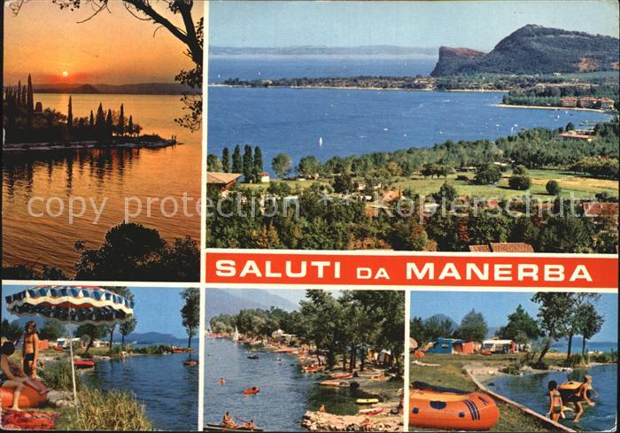 Manerba del Garda Sonnenuntergang Gardasee Badestrand
