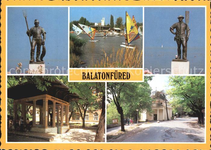 Balatonfuered Denkmal Statue Pavillon Windsurfen am Plattensee