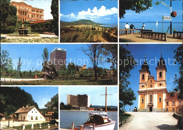Balaton Plattensee Teilansichten Ferienort Hotel Uferpromenade Hafen Kirche