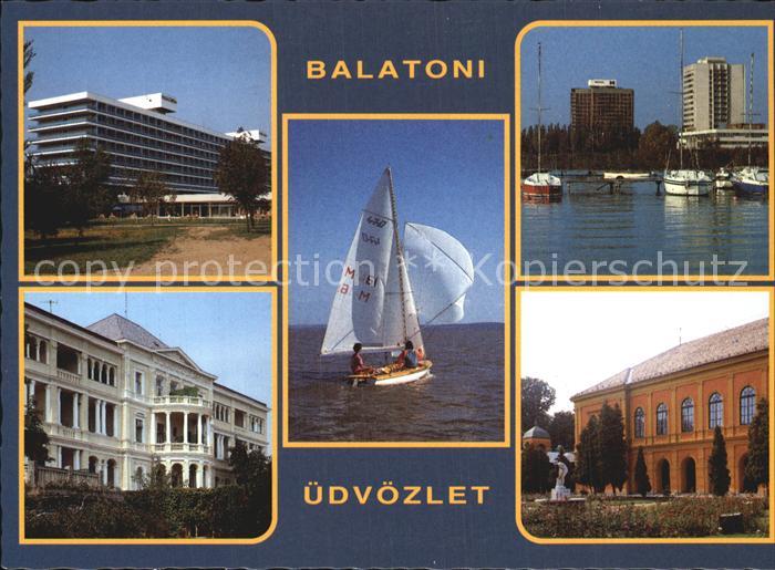 Balatonfuered Teilansichten Ferienort am Plattensee Hotels Hafen Segeln