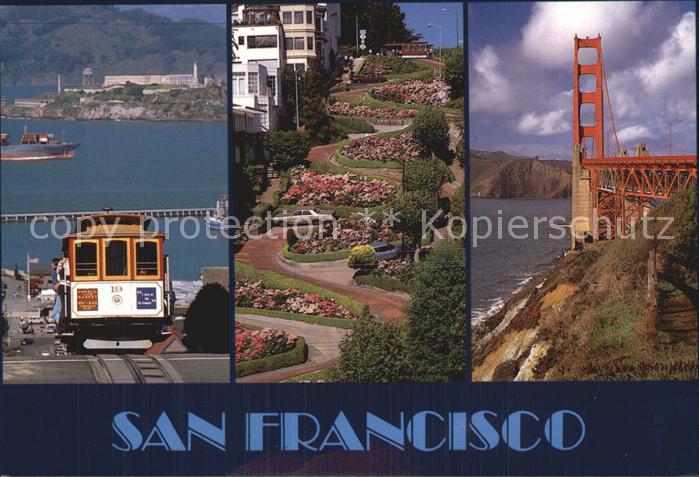 San Francisco California Cable-Car Lombard-Street Golden-Gate-Bridge