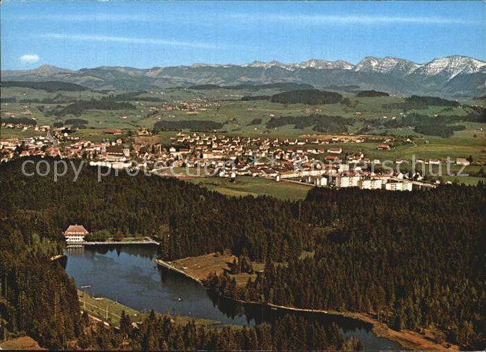 Lindenberg Allgaeu Fliegeraufnahme der Waldsee