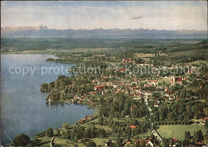 Tutzing Fliegeraufnahme mit Starnberger See