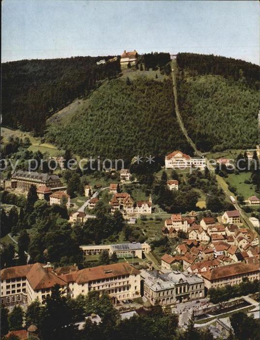 Wildbad Schwarzwald Fliegeraufnahme mit Sommerbergbahn
