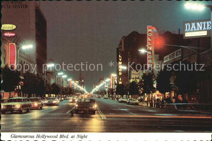 Hollywood California Hollywood Boulevard at Night